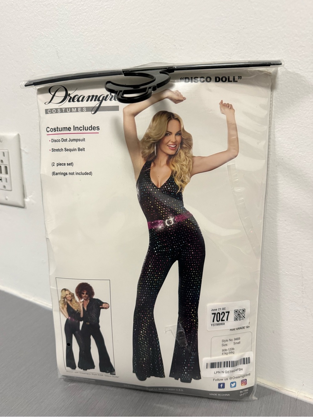 Dreamgirl Disco Doll 70s Costume Jumpsuit Adult Small 2-Piece
